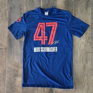 Mick Schumacher Haas F1 Team T-Shirt Blue Tricorp Signed Graphic Men's S Formula